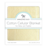 Amazing Baby - Cotton Cellular Blanket, Soft Yellow