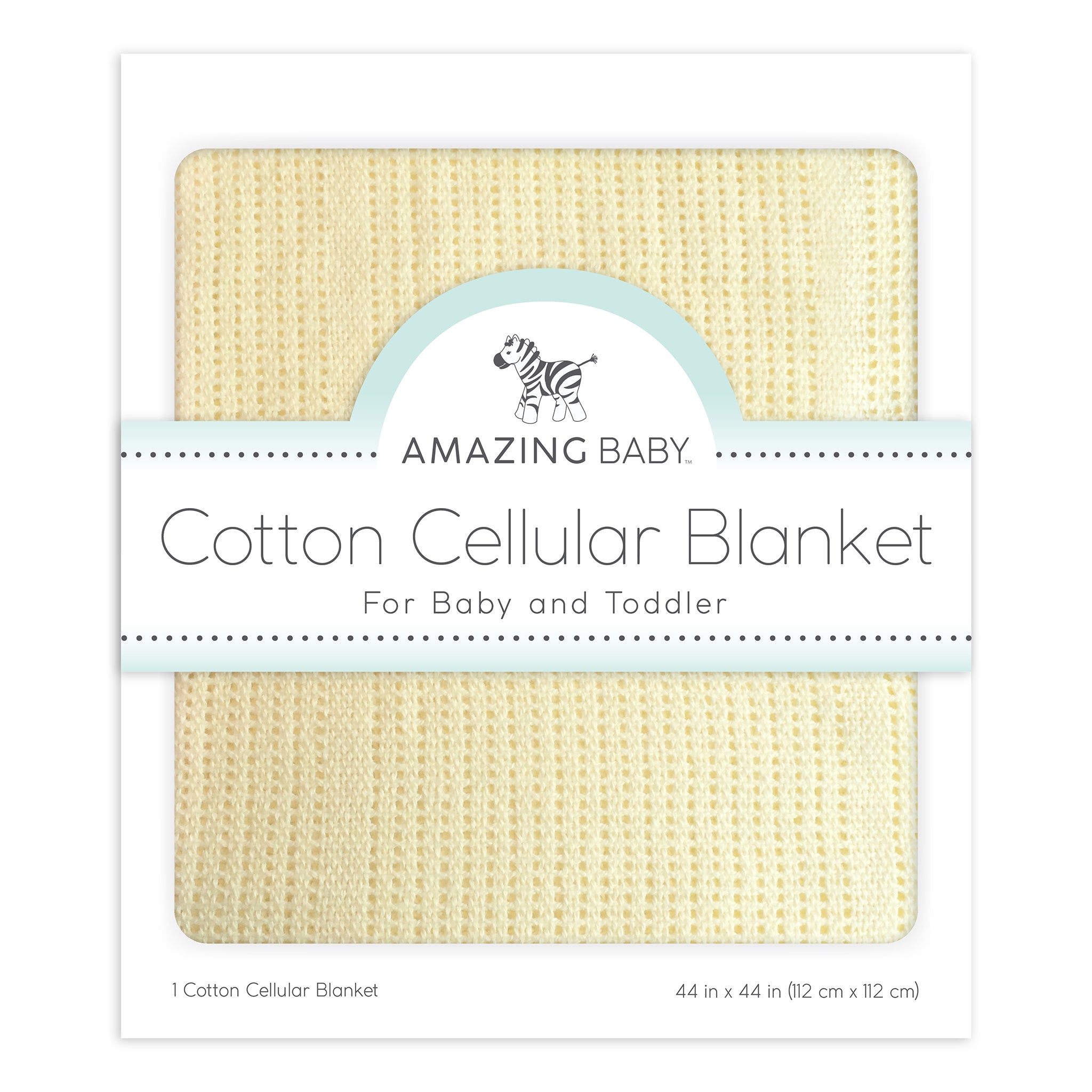 Amazing Baby - Cotton Cellular Blanket, Soft Yellow