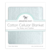 Amazing Baby - Cotton Cellular Blanket, Soft Blue
