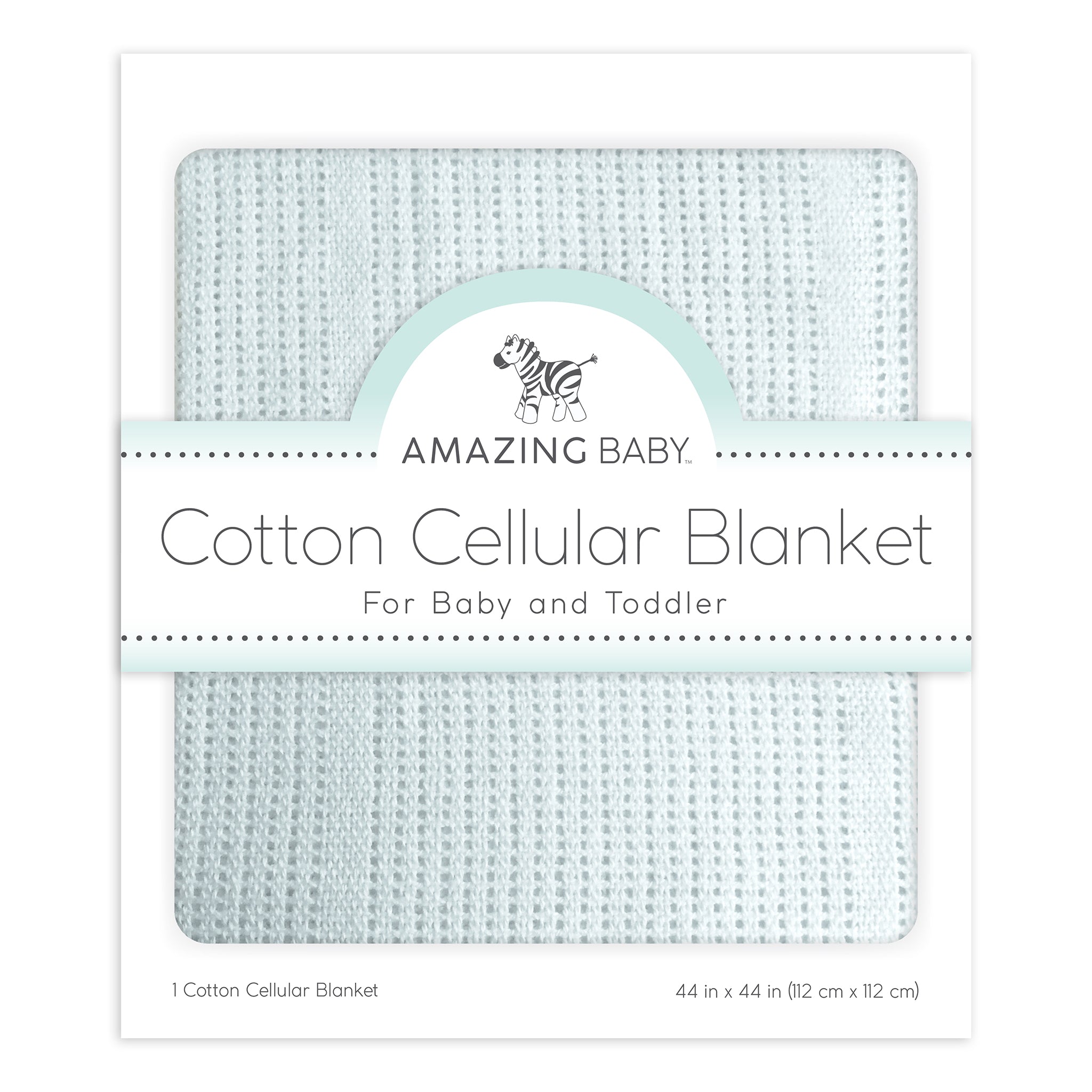 Amazing Baby - Cotton Cellular Blanket, Soft Blue