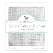 Amazing Baby - Cotton Cellular Blanket, Soft Sterling