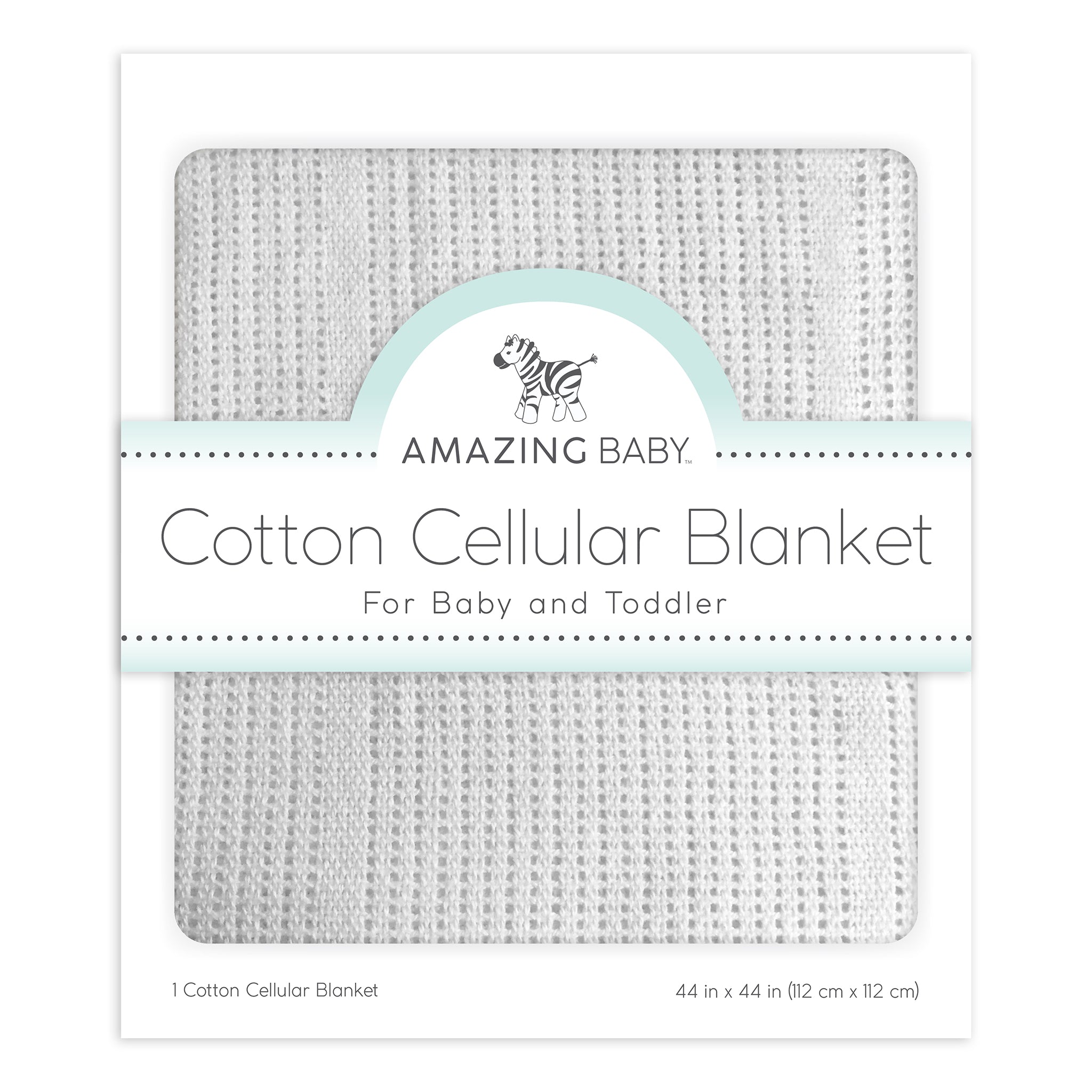 Amazing Baby - Cotton Cellular Blanket, Soft Sterling