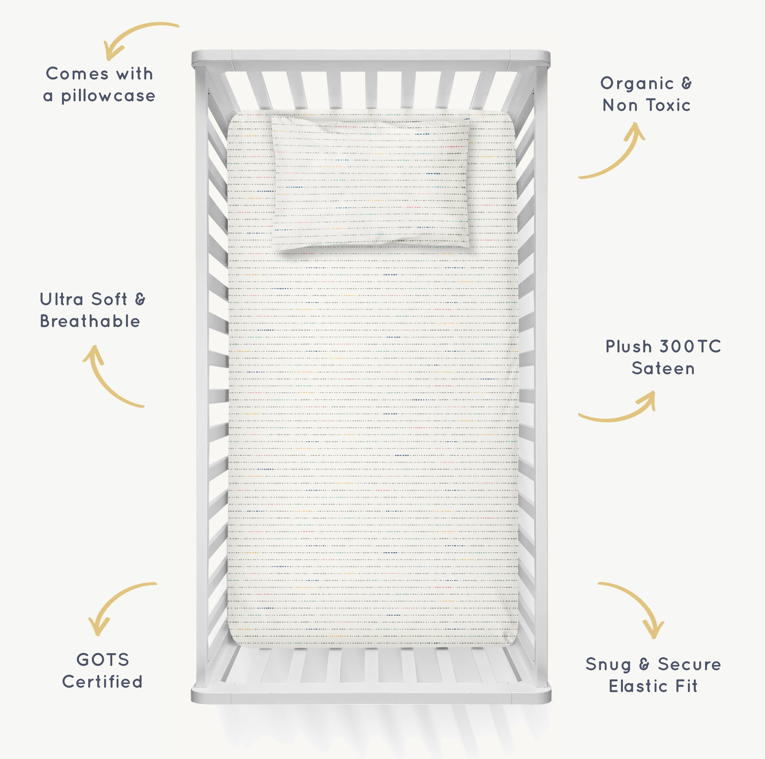 Organic Crib Sheet - Pebble Pop