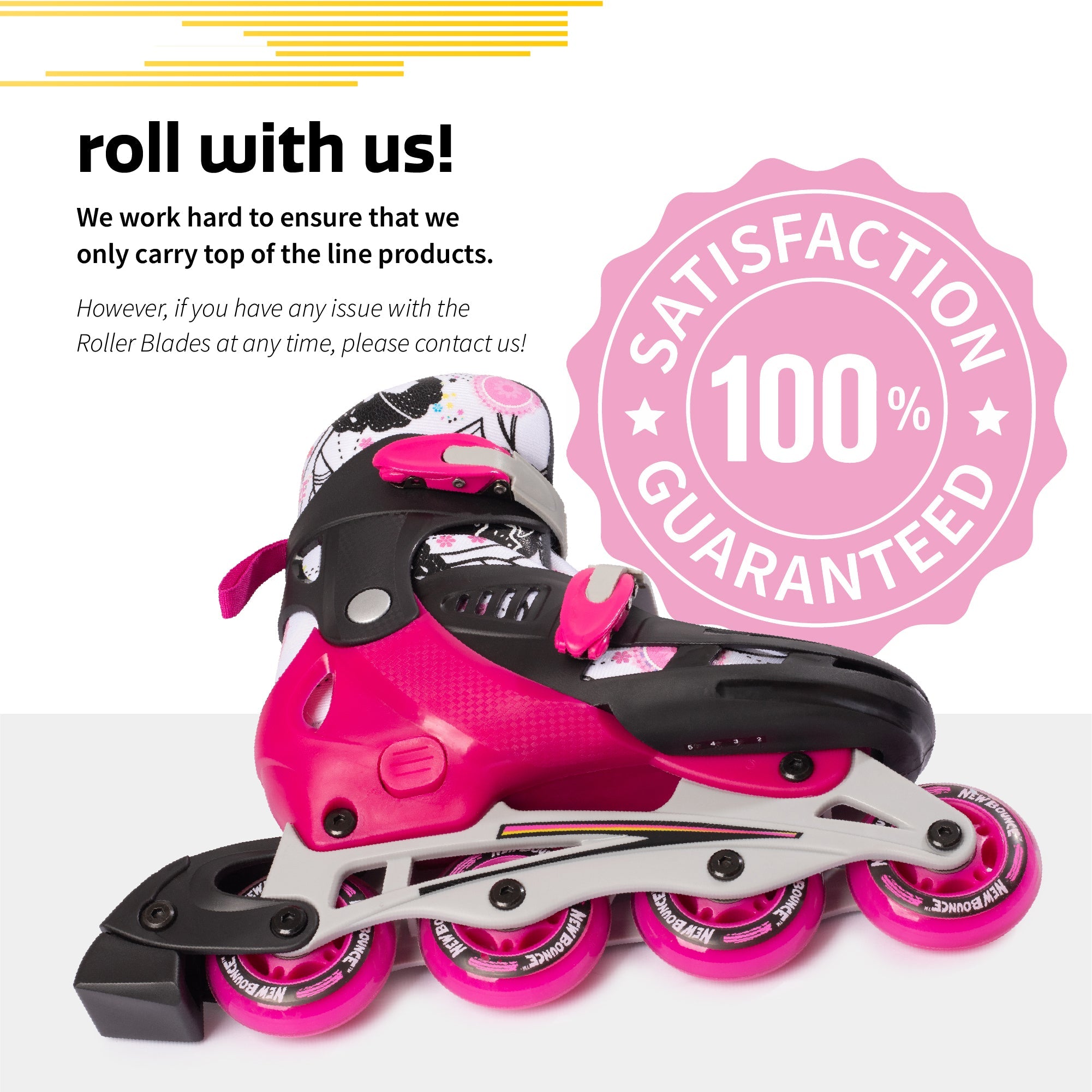 Adjustable Inline Skates - Pink