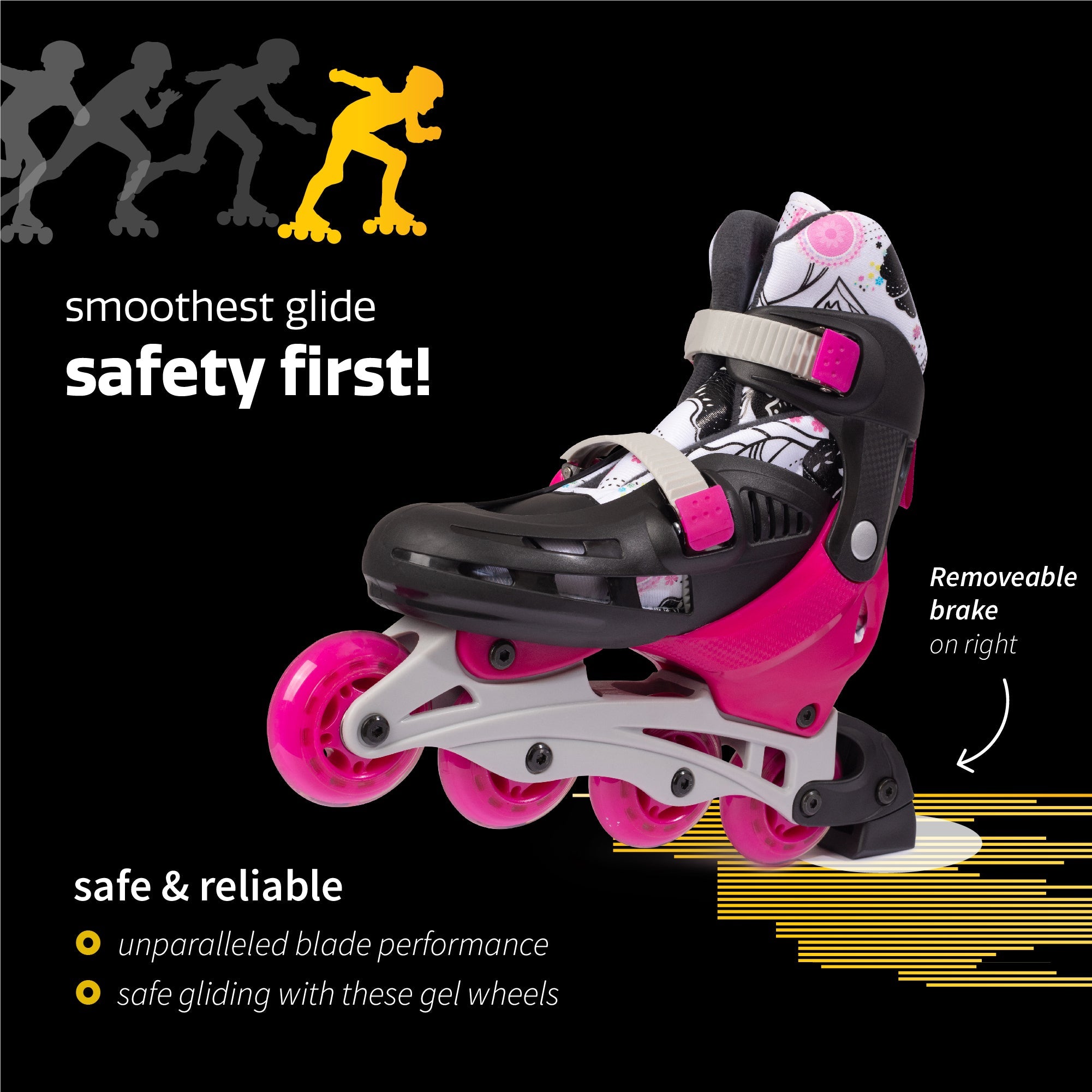 Adjustable Inline Skates - Pink