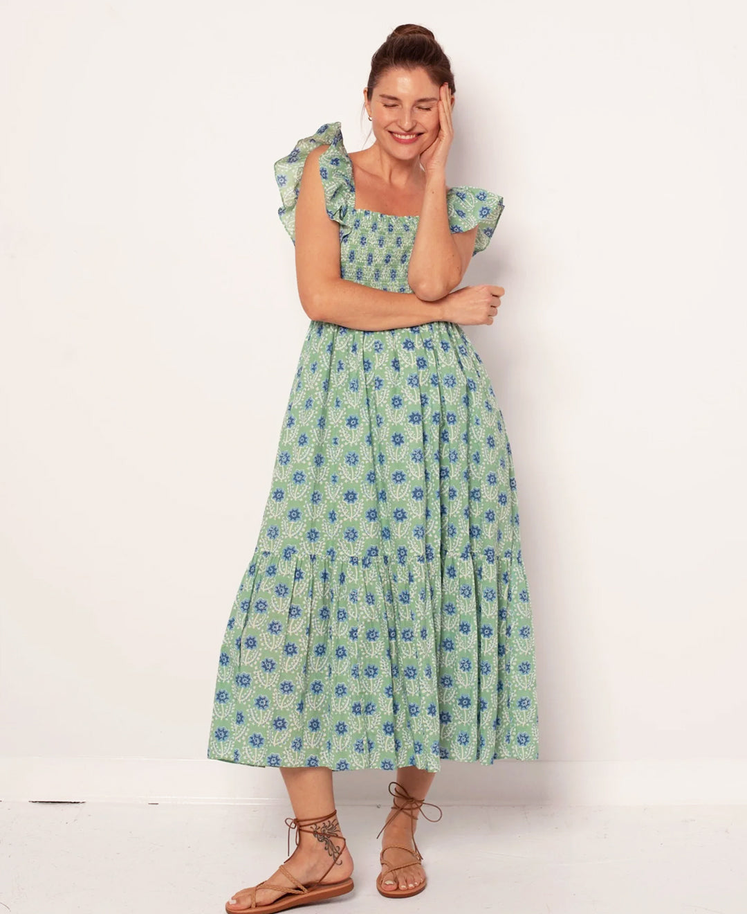 Amelia Dress Green And Blue Azalea