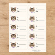American Wirehair Purrfectly Yours Gift Tag Sticker Sheet