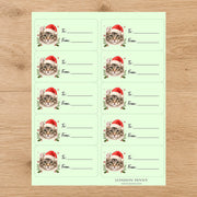 American Curl Santa Paws Gift Tag Sticker Sheet