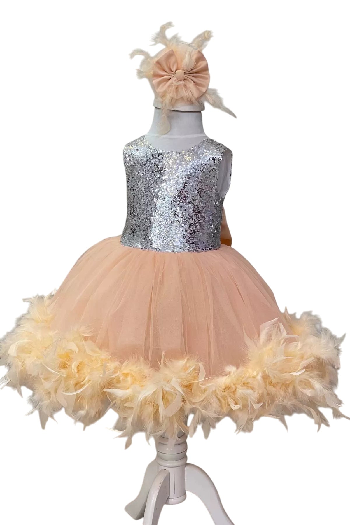 Anastasia Silver & Powder Party Dress