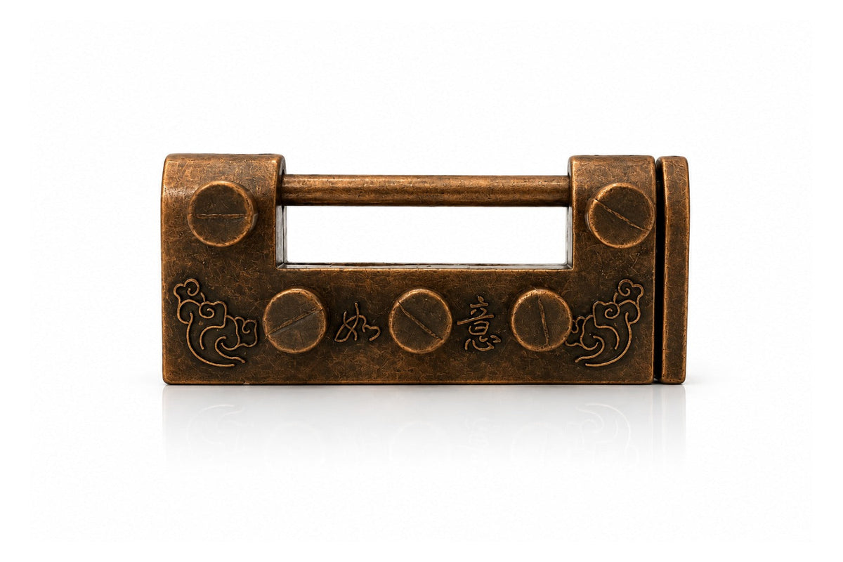 Ancient Lock Puzzle - Bronze Mechanical Brain Teaser