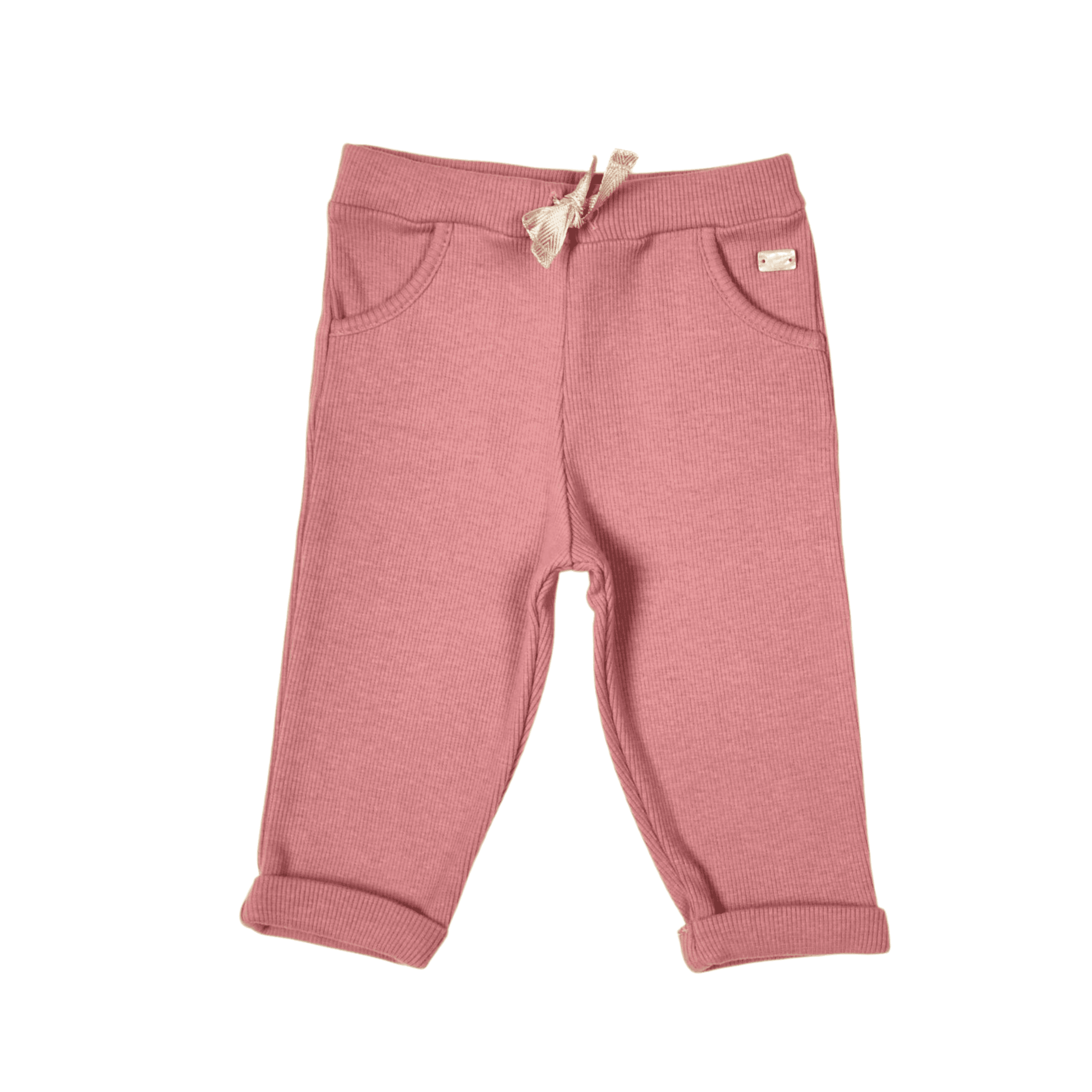 Angel | Girls Pink Ribbed Cotton Leggings Set (2)