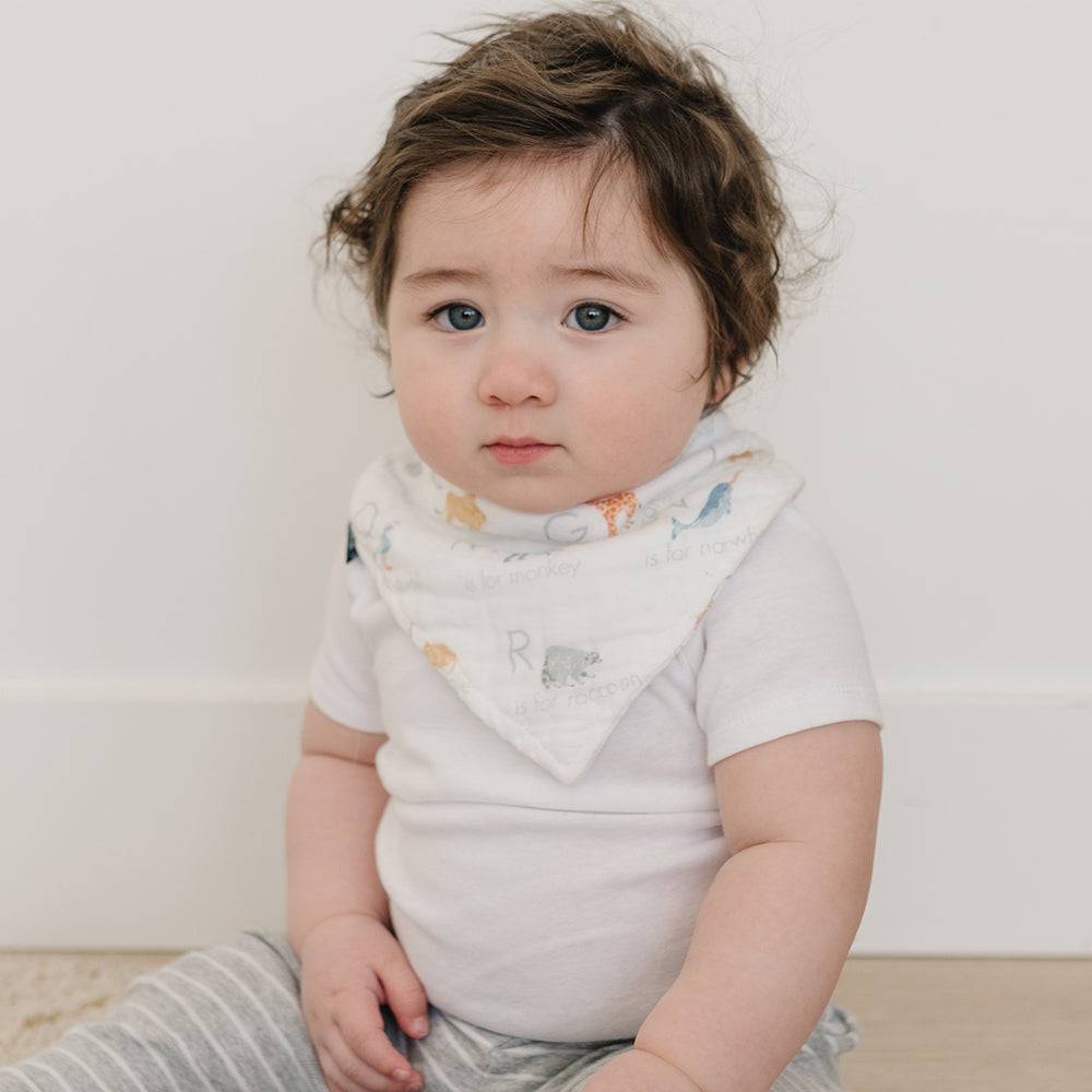 Animal Alphabet Muslin Bandana Bib