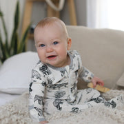 Animal Kingdom Printed Footie In Sustainable Fabric