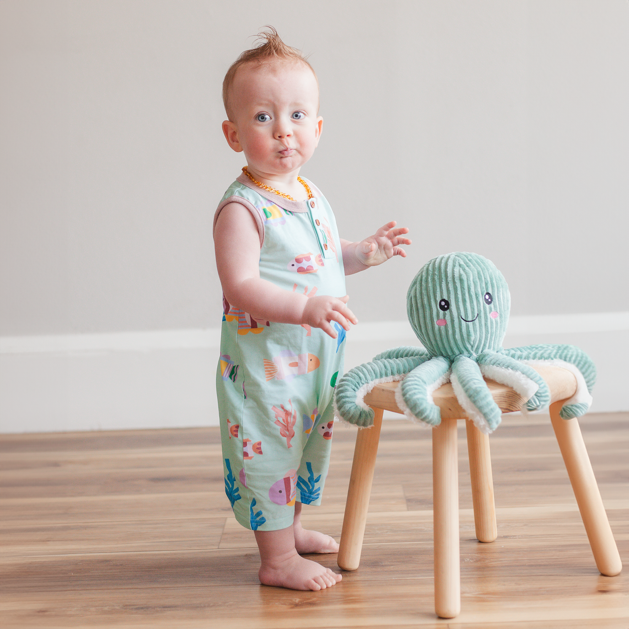 Cleo Baby Romper Shorts | Origami Ocean
