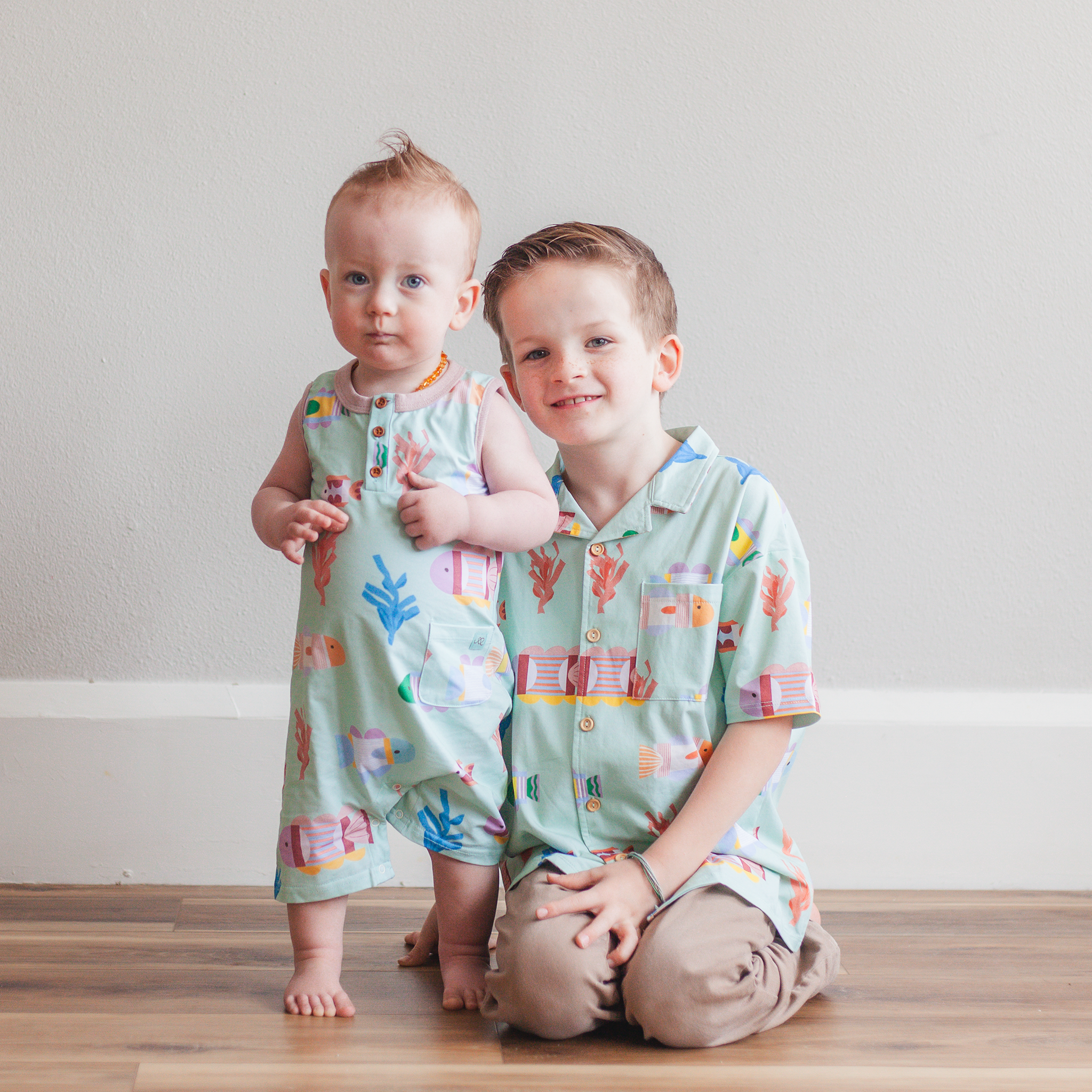 Cleo Baby Romper Shorts | Origami Ocean