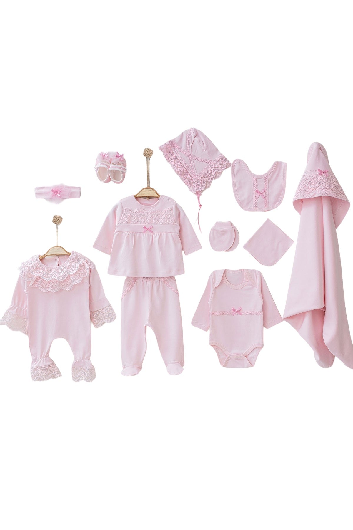 Ann Pink Newborn Coming Home Set (11 Pcs)