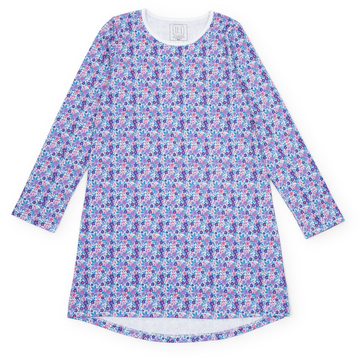 Ann Women's Longsleeve Nightgown - Blackberry Floral
