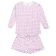 Anna Women's Longsleeve Short Set - Golf Crest Pink