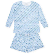 Anna Women's Longsleeve & Short Set - Penguin Party Blue