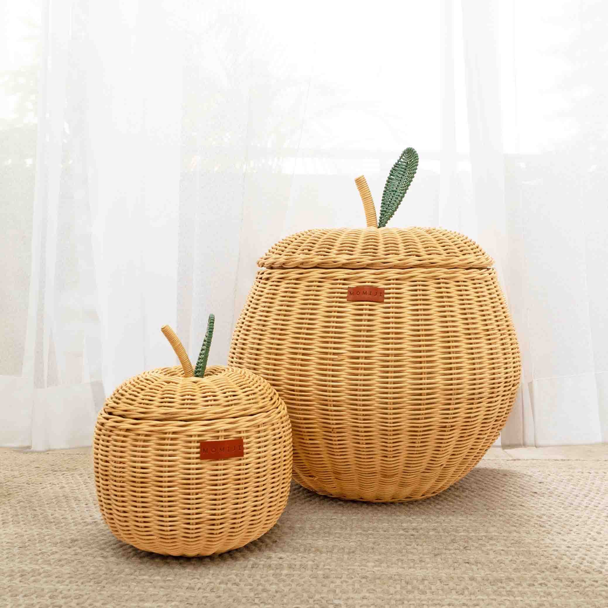 Apple Rattan Storage Basket Natural - Small