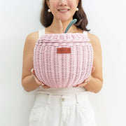 Apple Rattan Storage Basket Pink - Small