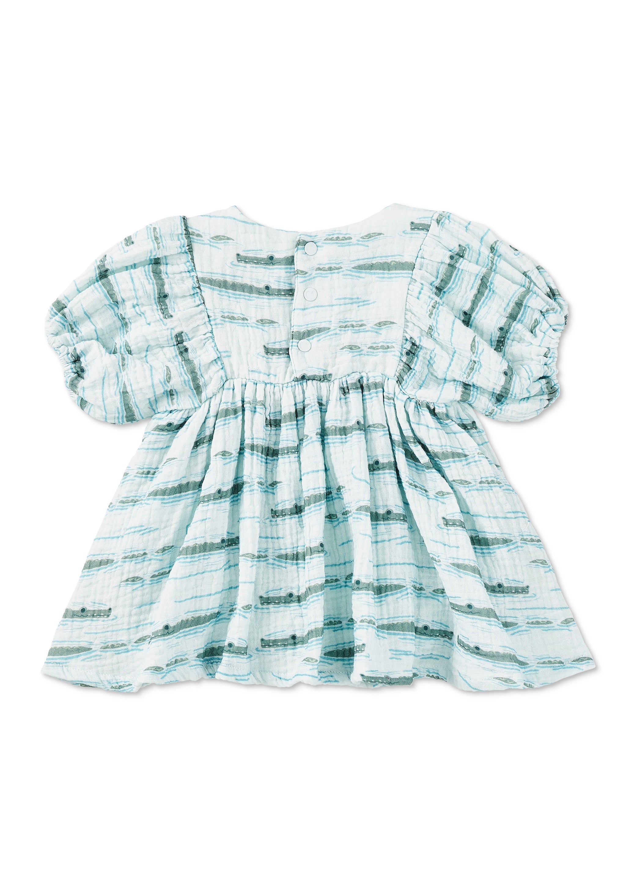 Dress With Puff Sleeves - Alligator Isle
