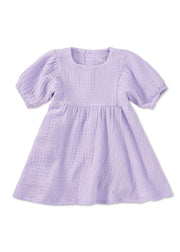 Dress With Puff Sleeves - Lavender