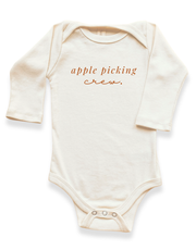 Apple Picking Crew Organic Bodysuit Long Sleeve