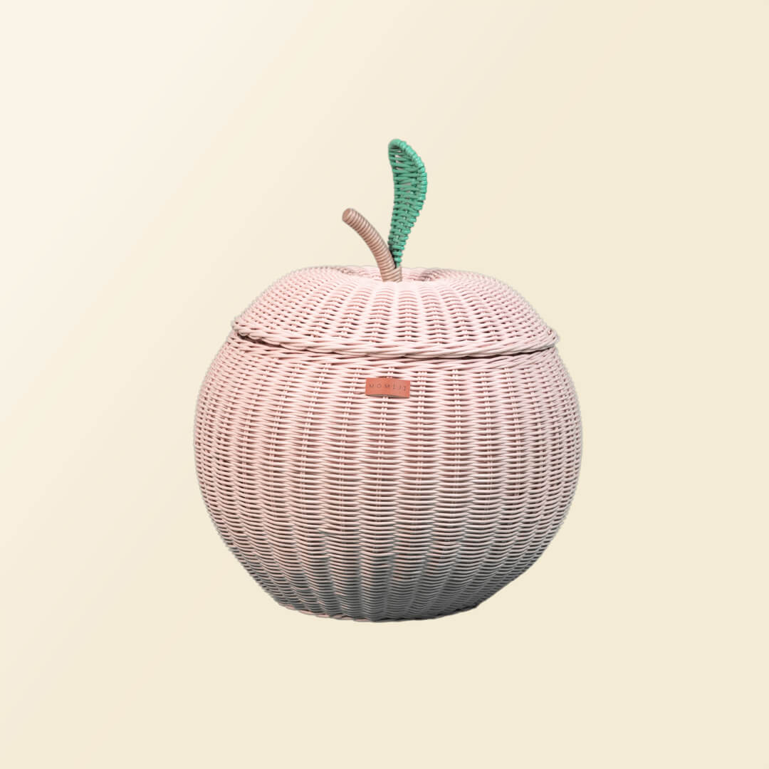 Apple Rattan Storage Basket Pink - Large