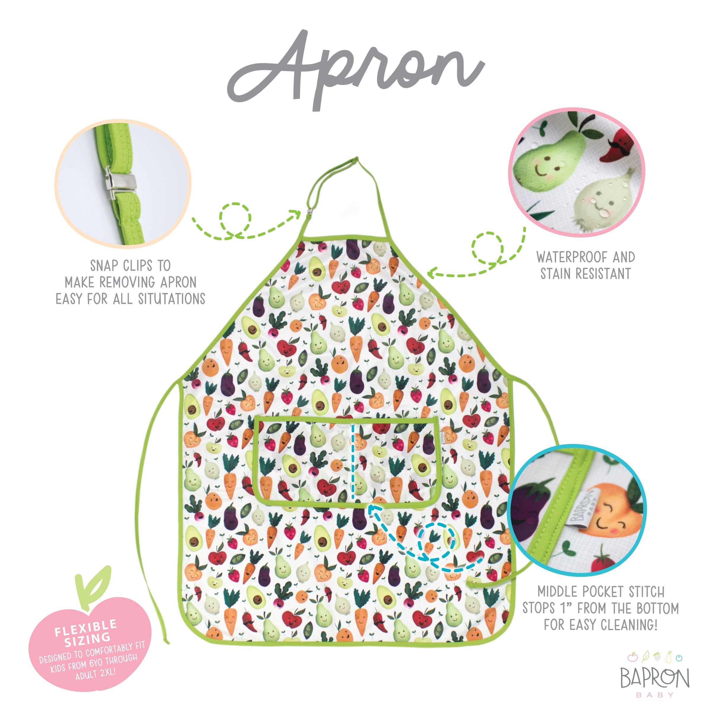 Market Fresh Apron - Fits Sizes Youth Small Through Adult 2xl