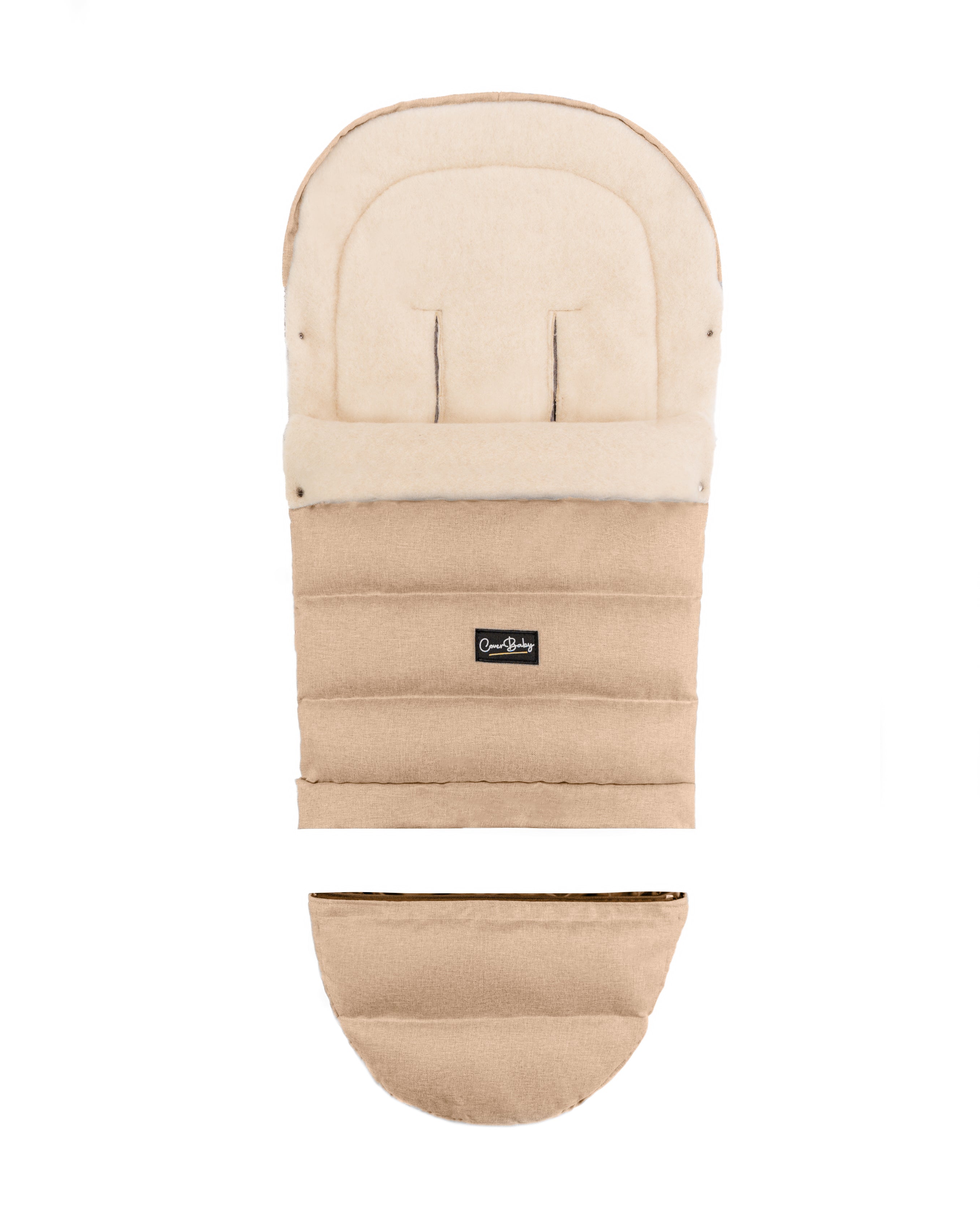 Beige Arctic Organic Wool Adjustable Footmuff