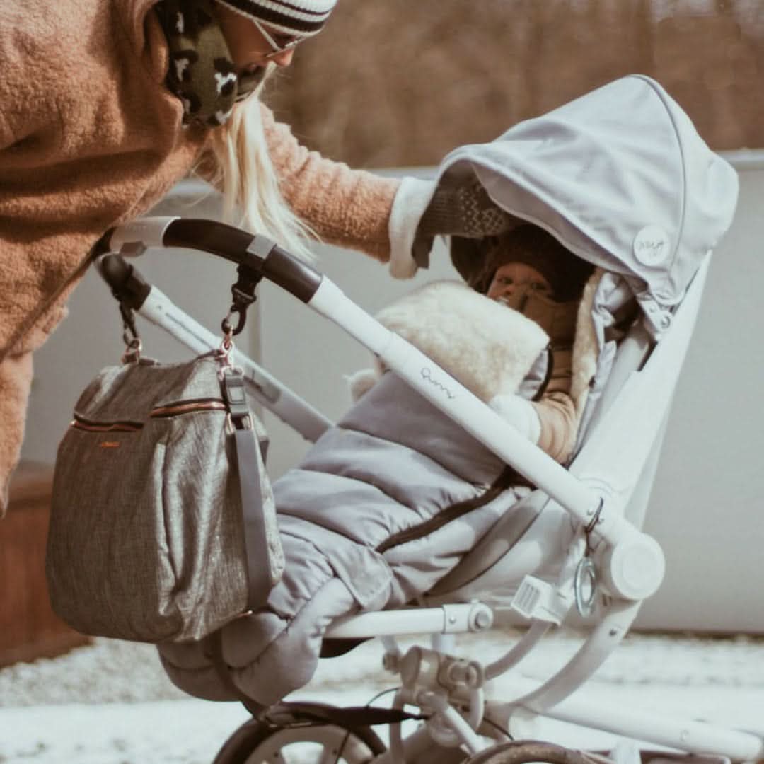 Gray Arctic Organic Wool Adjustable Footmuff