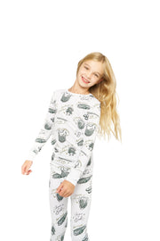 Armor Of God White Pj Long Sleeve & Pants Set Bamboo