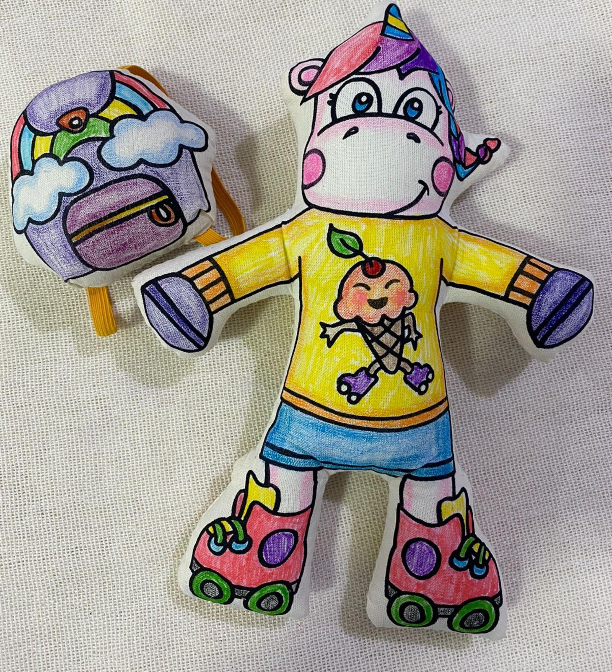 - Unicorn With Rainbow Backpack Coloring Set