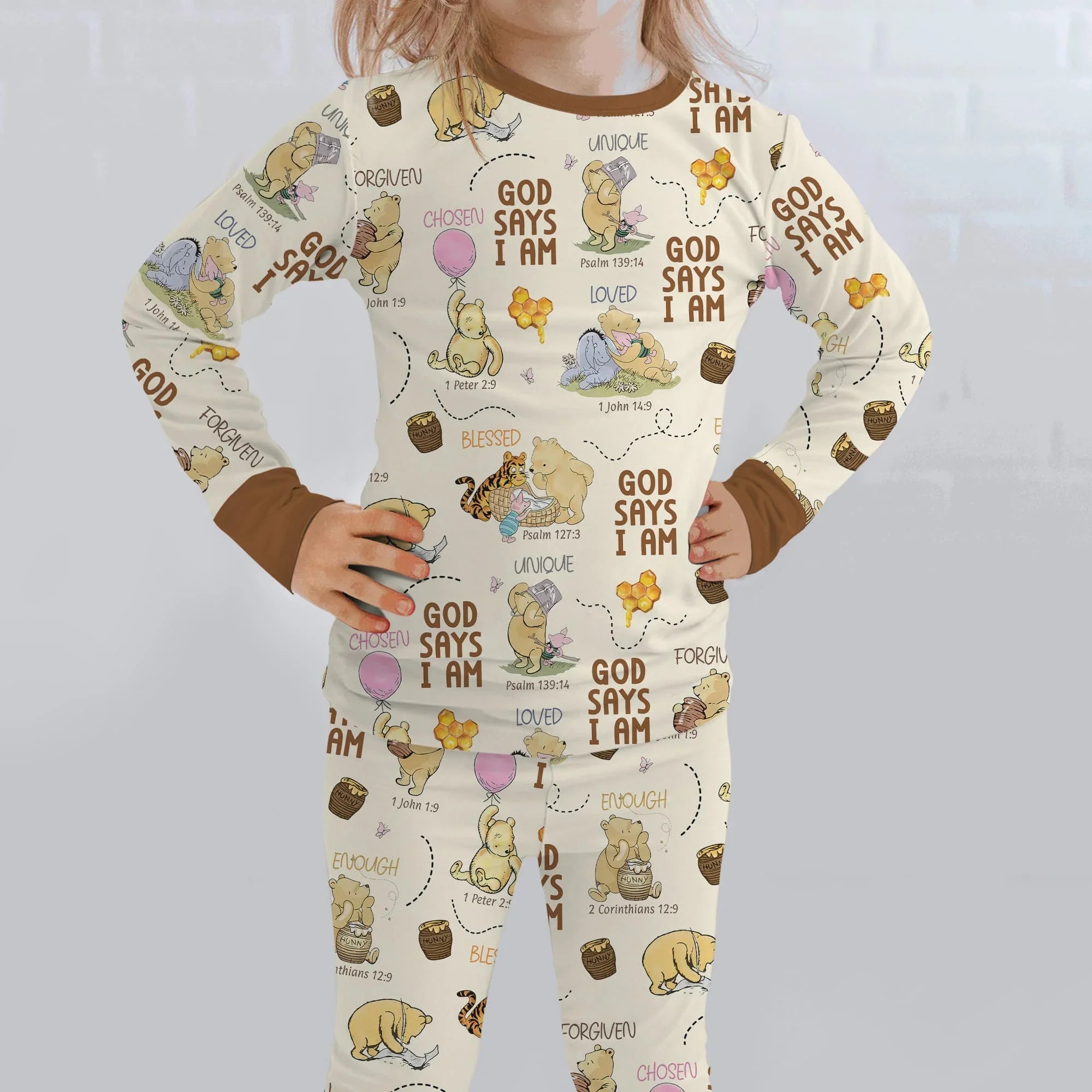 God Says I Am – Little Blessings Bamboo Two Piece Long Sleeve Pajama Set