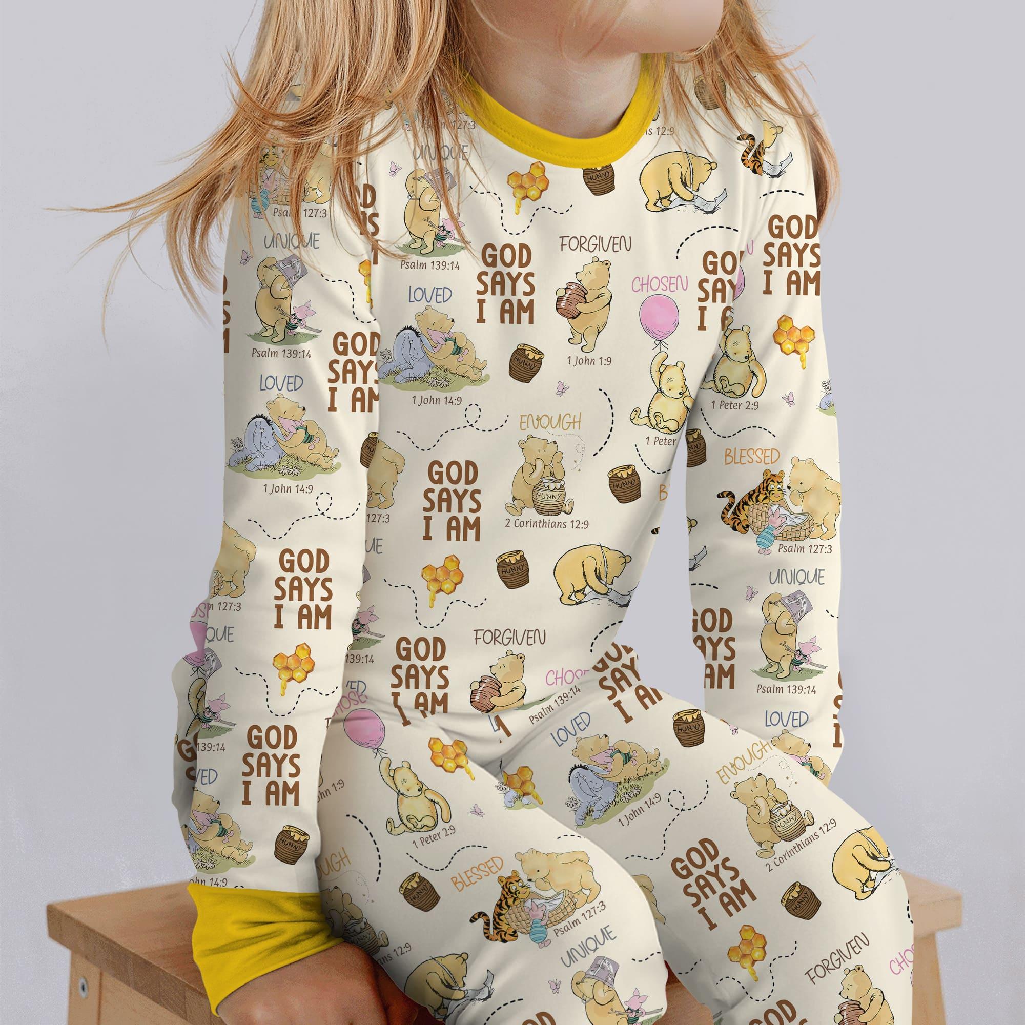 God Says I Am – Little Blessings Bamboo Two Piece Long Sleeve Pajama Set