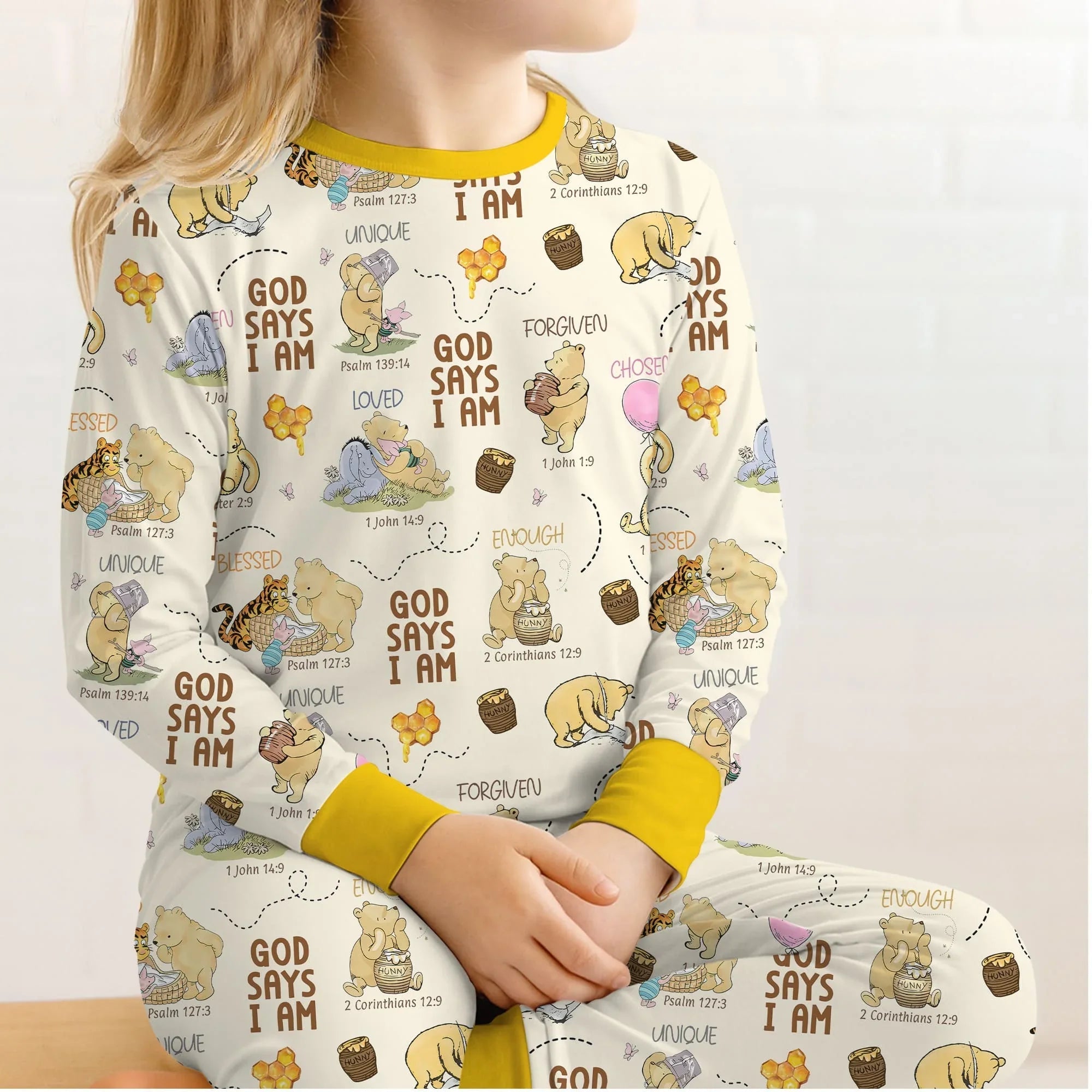God Says I Am – Little Blessings Bamboo Two Piece Long Sleeve Pajama Set