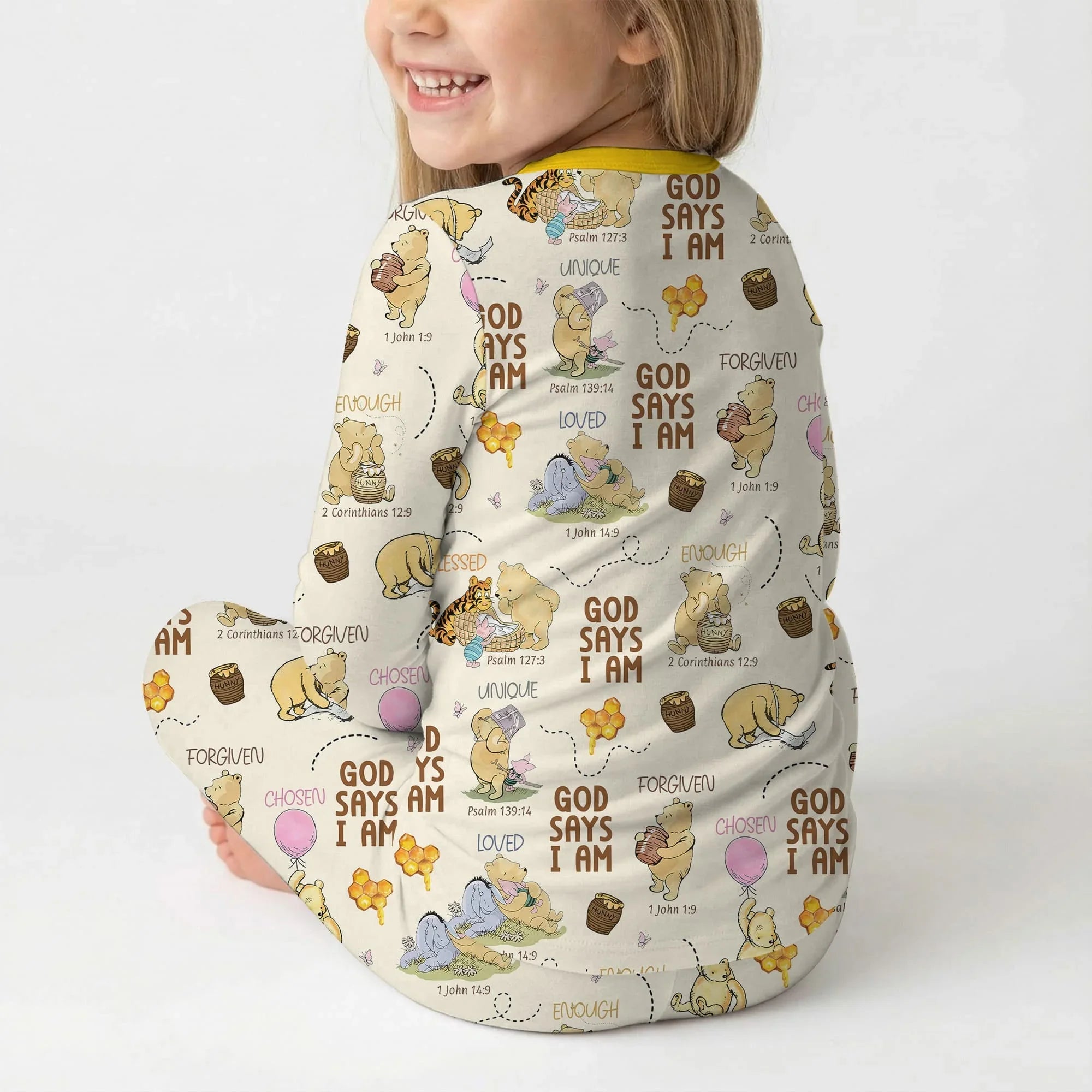 God Says I Am – Little Blessings Bamboo Two Piece Long Sleeve Pajama Set