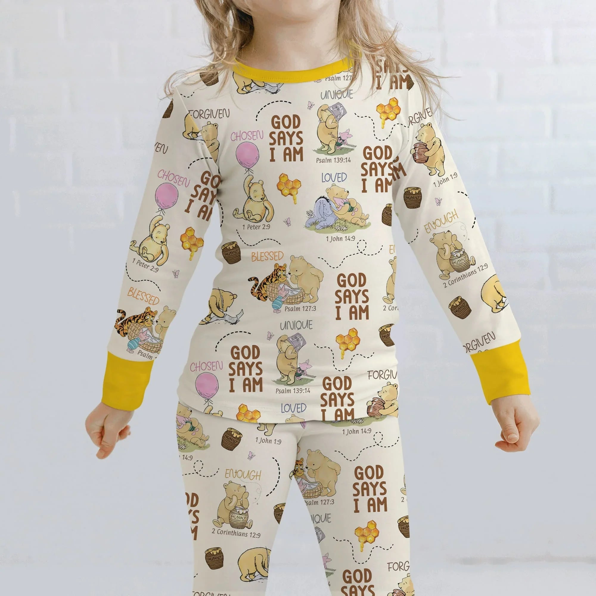 God Says I Am – Little Blessings Bamboo Two Piece Long Sleeve Pajama Set