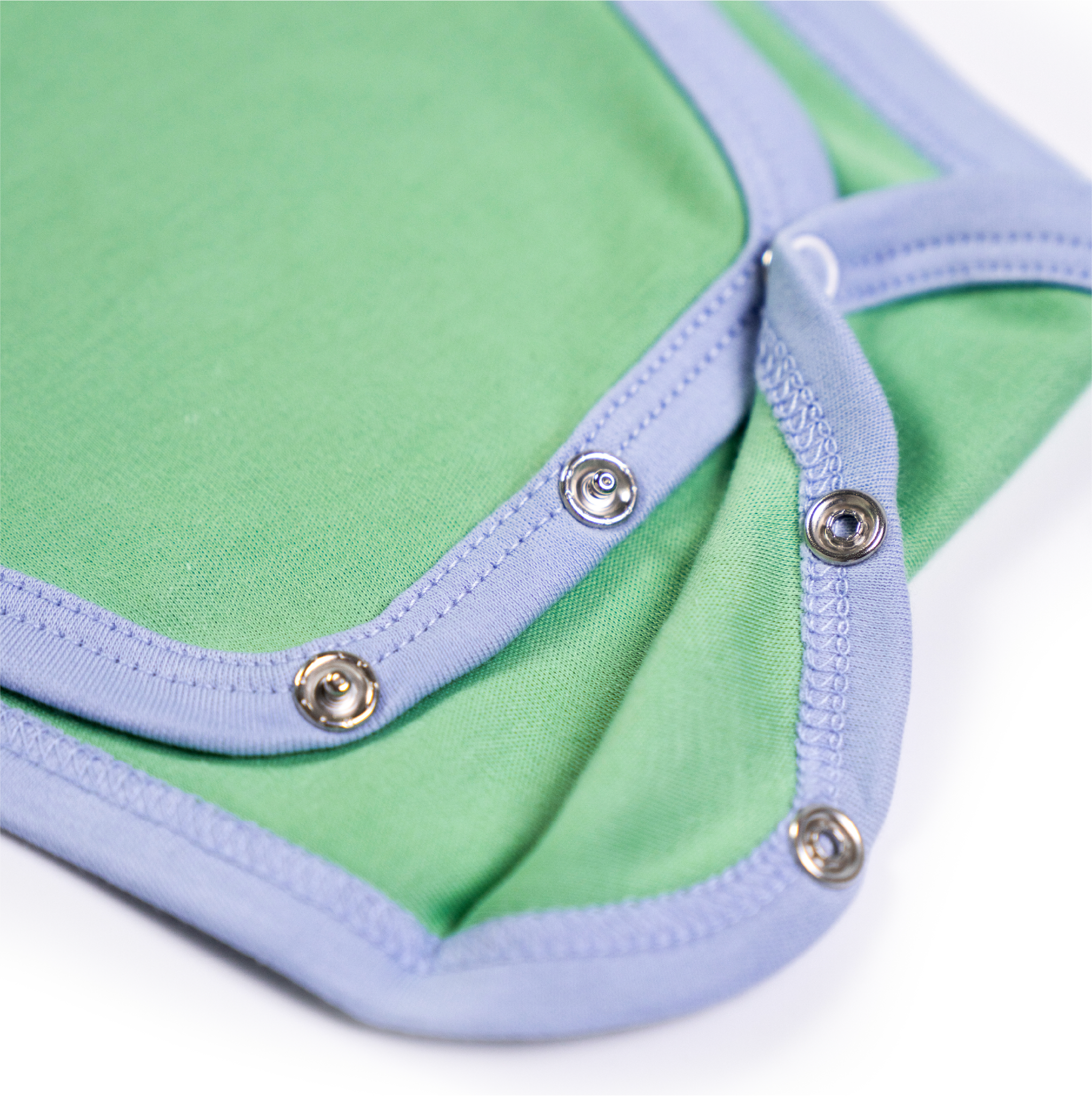 Long Sleeve Bodysuit In Grass Green With Blue