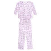 Audrey Women's Longsleeve Top Pant Set - Penguin Party Pink