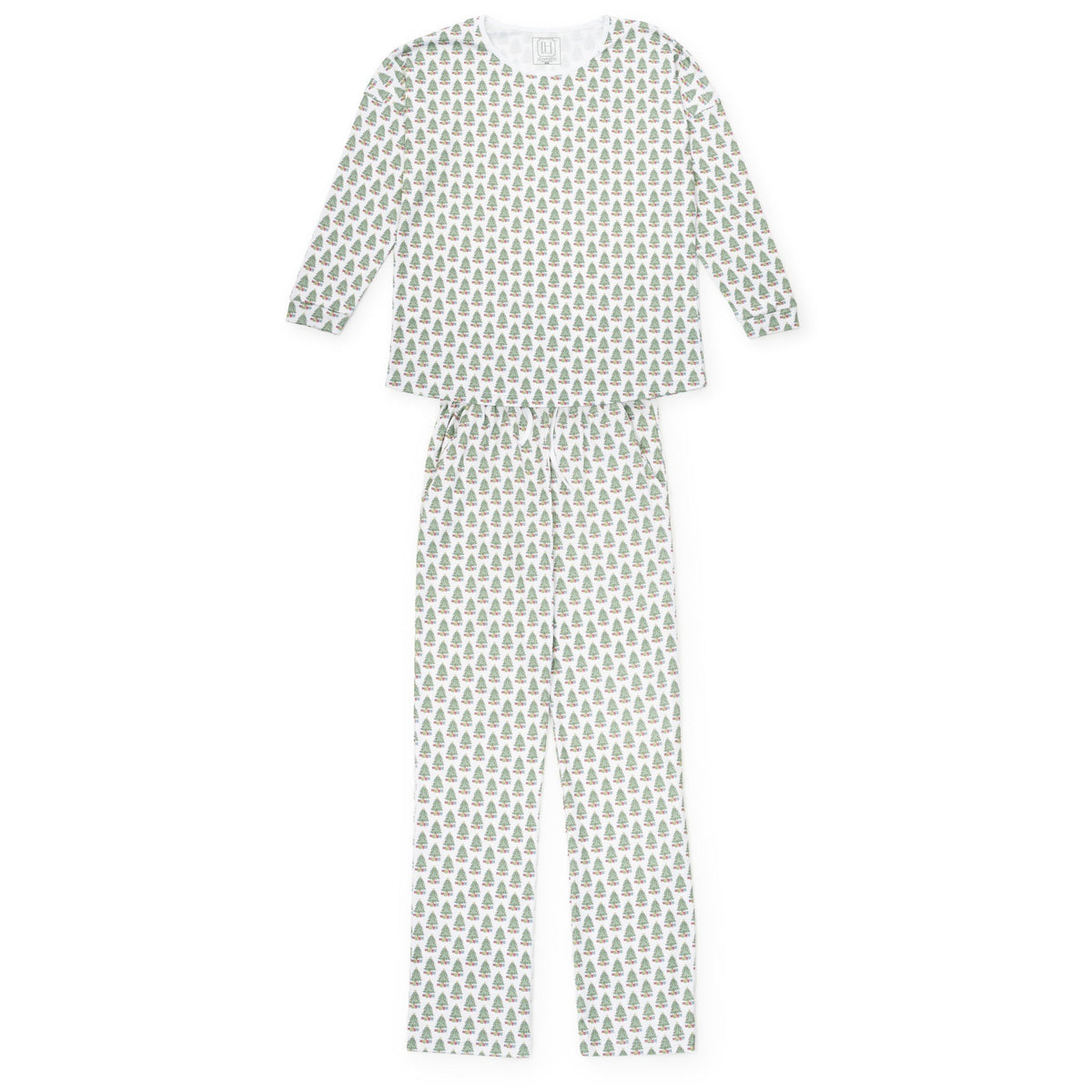 Audrey Women's Longsleeve Top Pant Set - Under The Christmas Tree