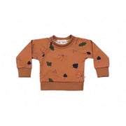 Rust Autumn Leaves Crewneck Terry Sweatshirt
