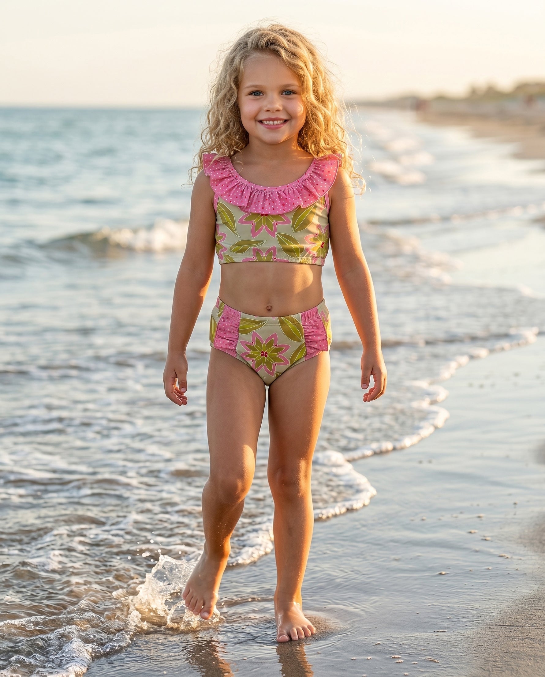 Ava 2 Piece Lime Swimsuit