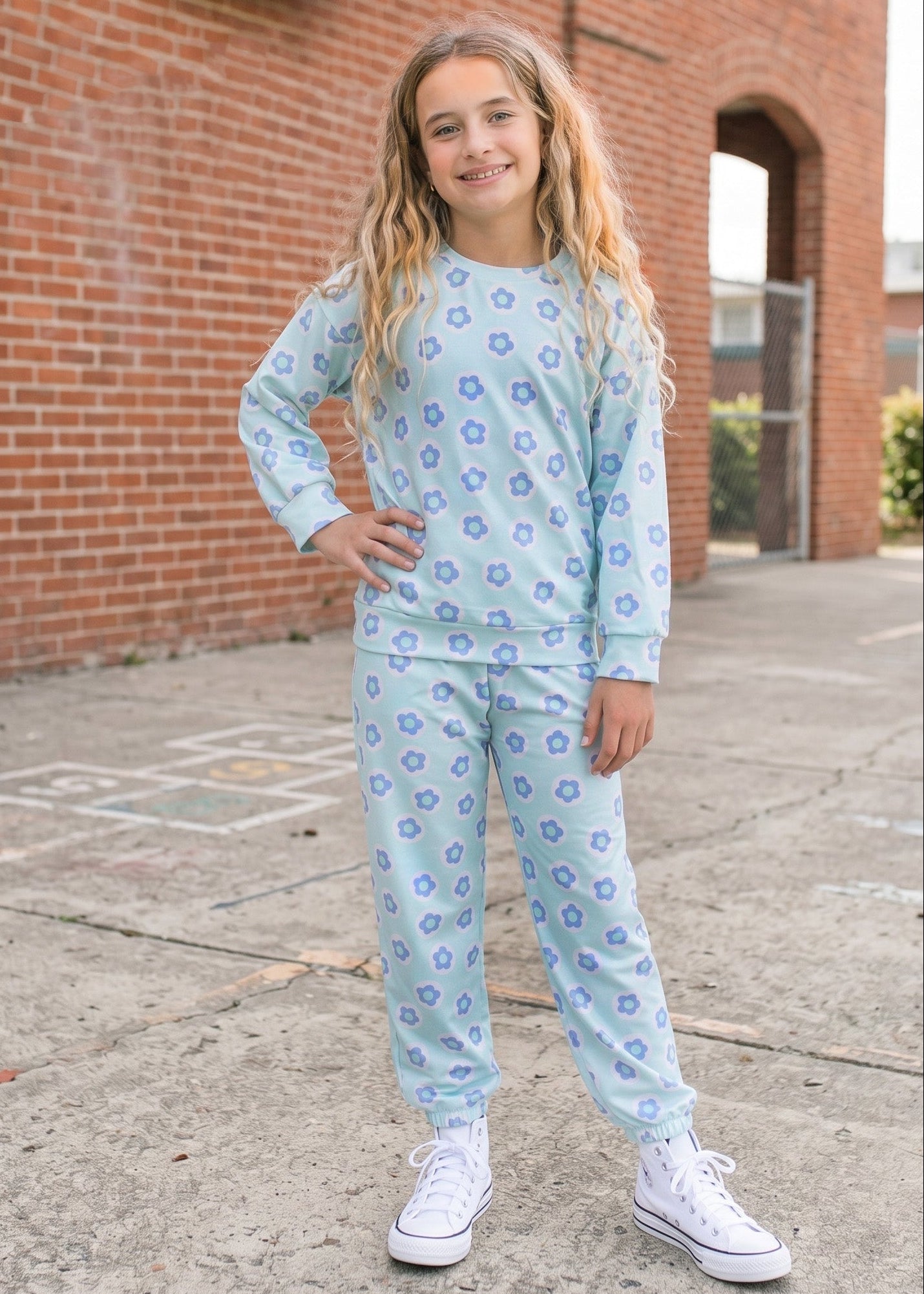 Ava Flower Sweat Set