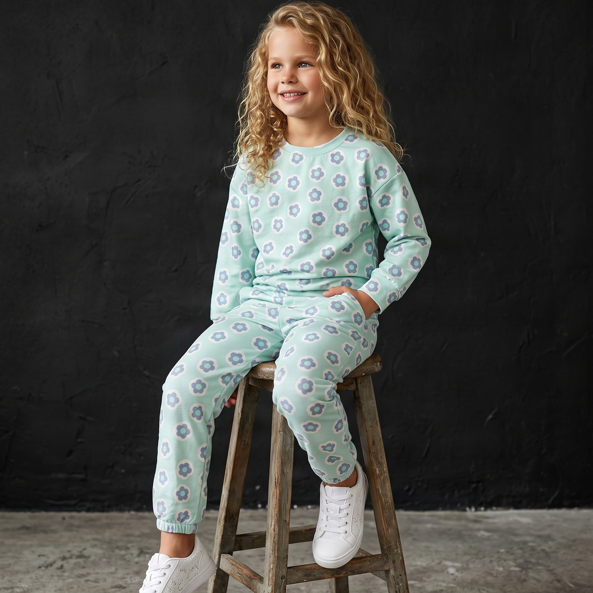 Ava Flower Sweat Set