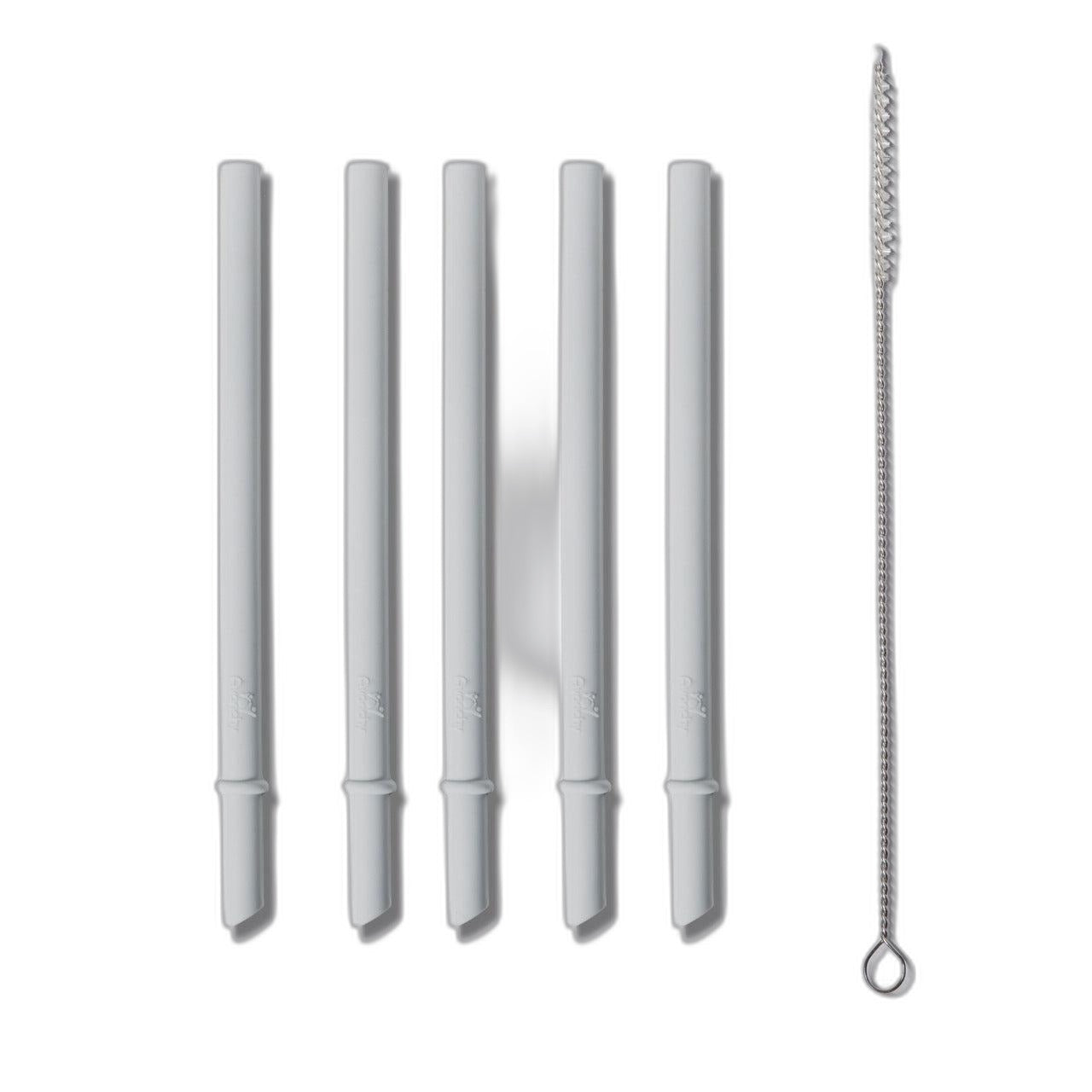 Avanchy Silicone Straws 5 Pack With Cleaning Brush