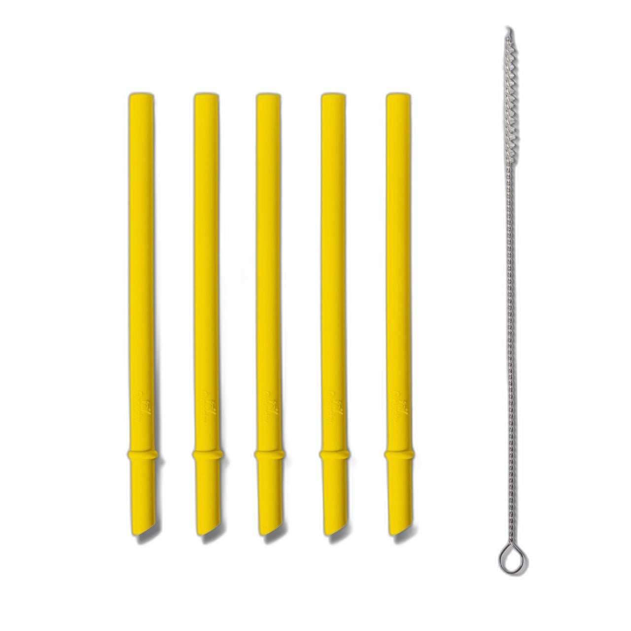 Avanchy Silicone Straws 5 Pack With Cleaning Brush