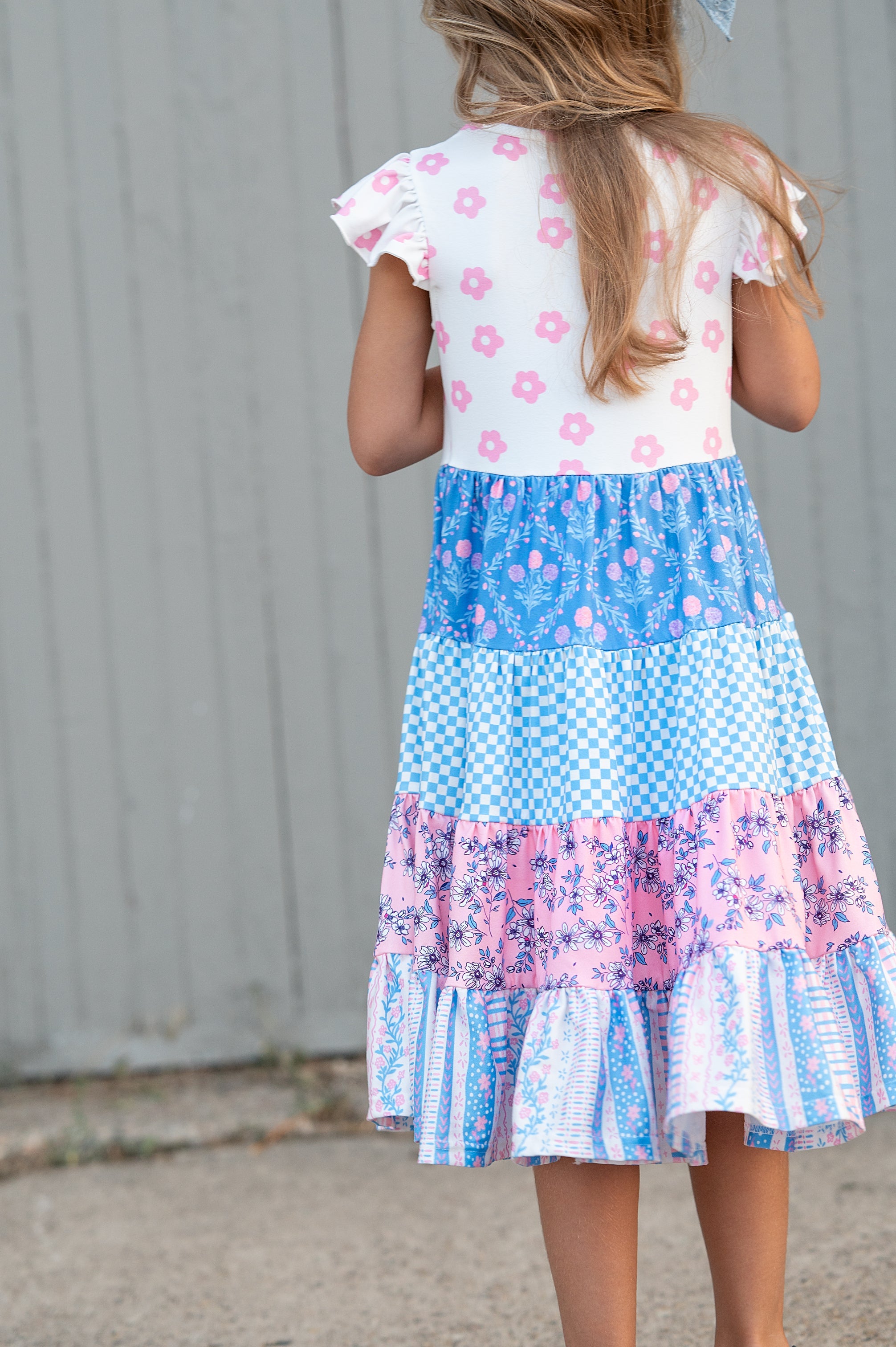 Avery Pink Blue Floral Dress