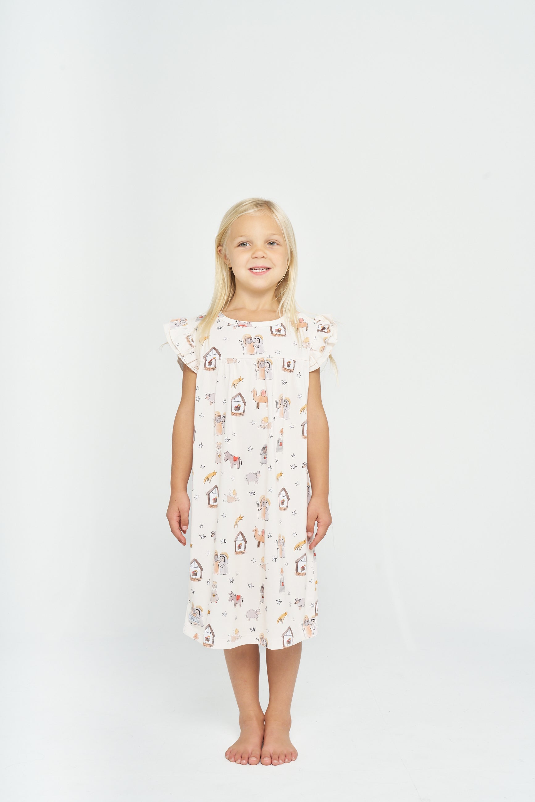 Away In A Manger Pj Girls Nightgown Polyester